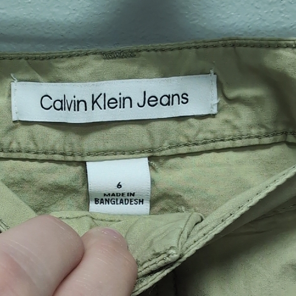 Calvin Klein 100% Cotton Tan Skirt With Back Slit. Size 6 NWT - Picture 5 of 7